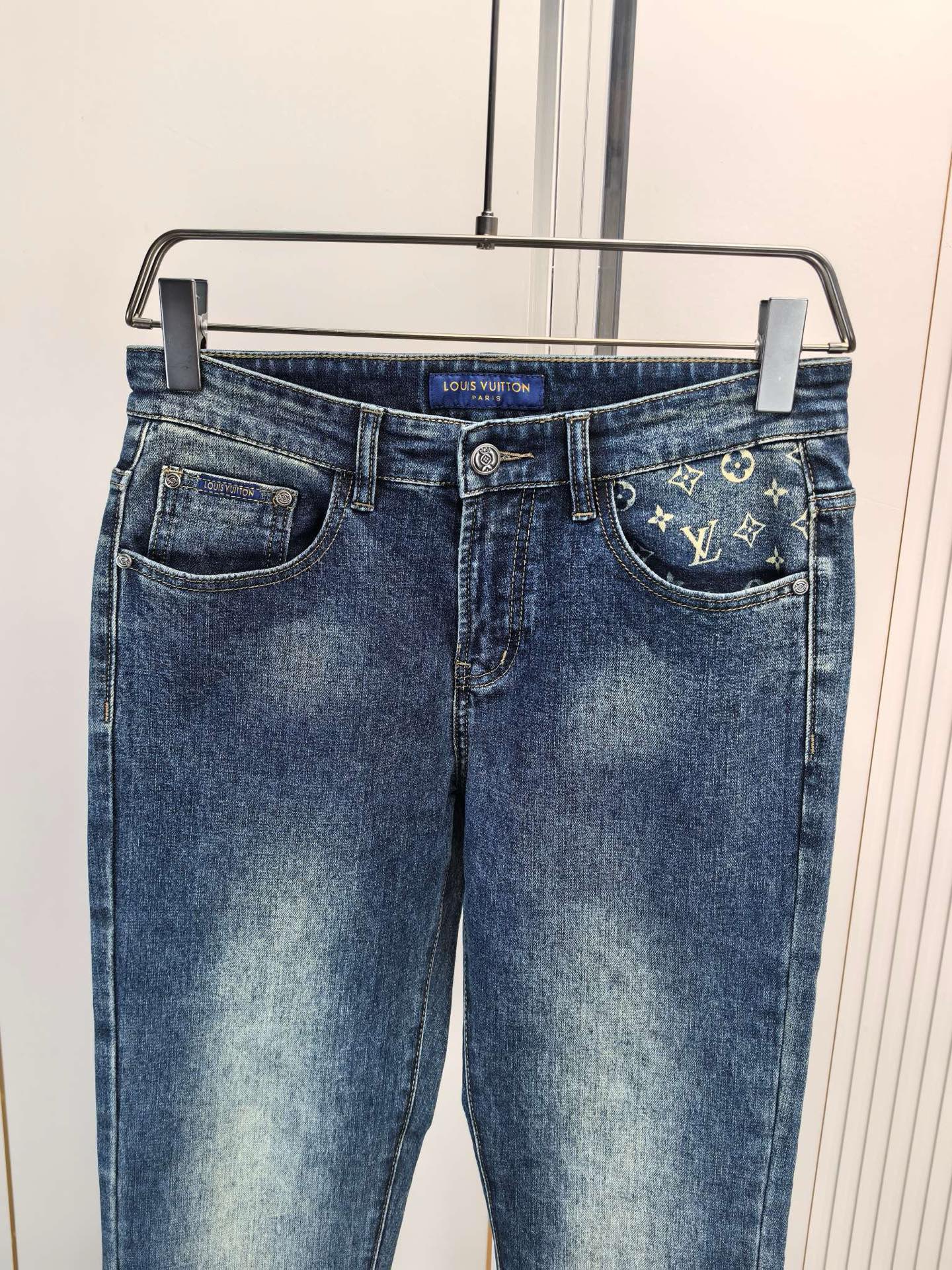High luxury autumn and winter elastic slim fit denim pants XC0425091205