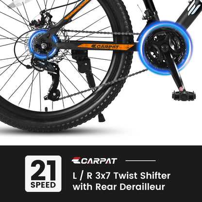 S26102 26 Inch Mountain Bike, Shimano 21 Speeds With Mechanical Disc Brakes, High-Carbon Steel Frame, Suspension Bikes Mountain Bicycle For Teenagers