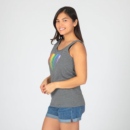 Rainbow Paw Print Heart Tank Top