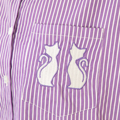Pinstripe Pet Short Sleeve Button Up Shirt