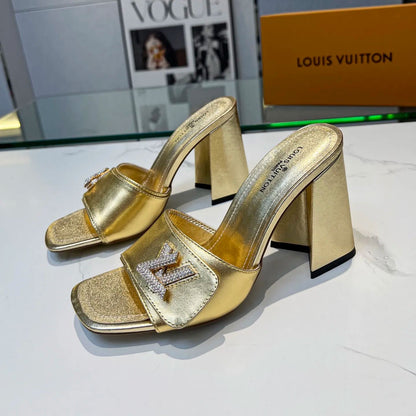 2023 spring and summer new heavy recommended all-match retro European high-heeled sandals slippers XC04062002