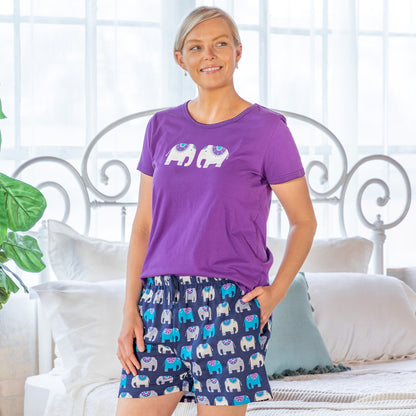 Elephant Fun Pajama Shorts Set