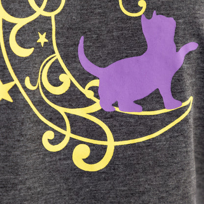 Kittens & Moon Long Sleeve Heathered Tee