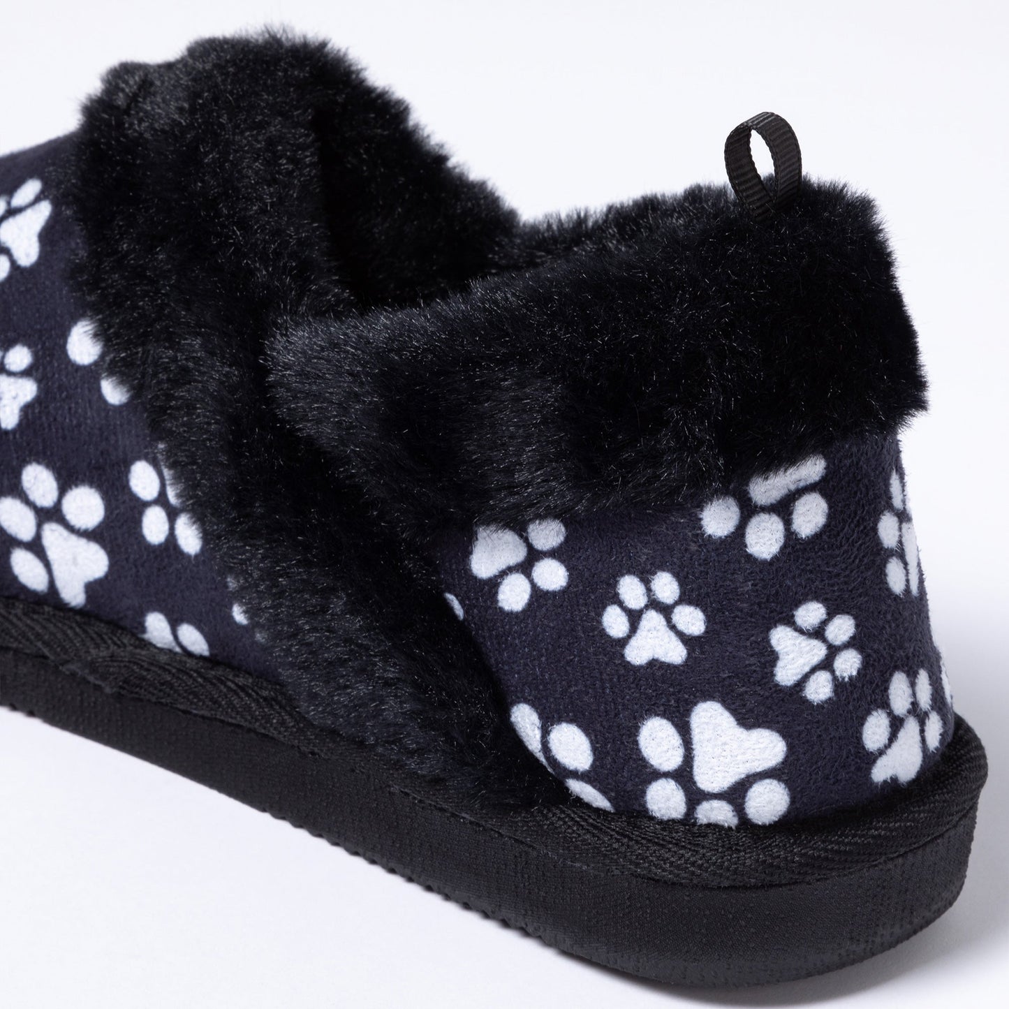 Paw Print Faux Fur Lined Indoor/Outdoor Slipper Shoes