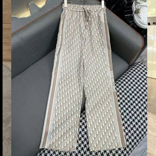 New Straight Loose Printed Casual Wide Leg Pants 1025041115