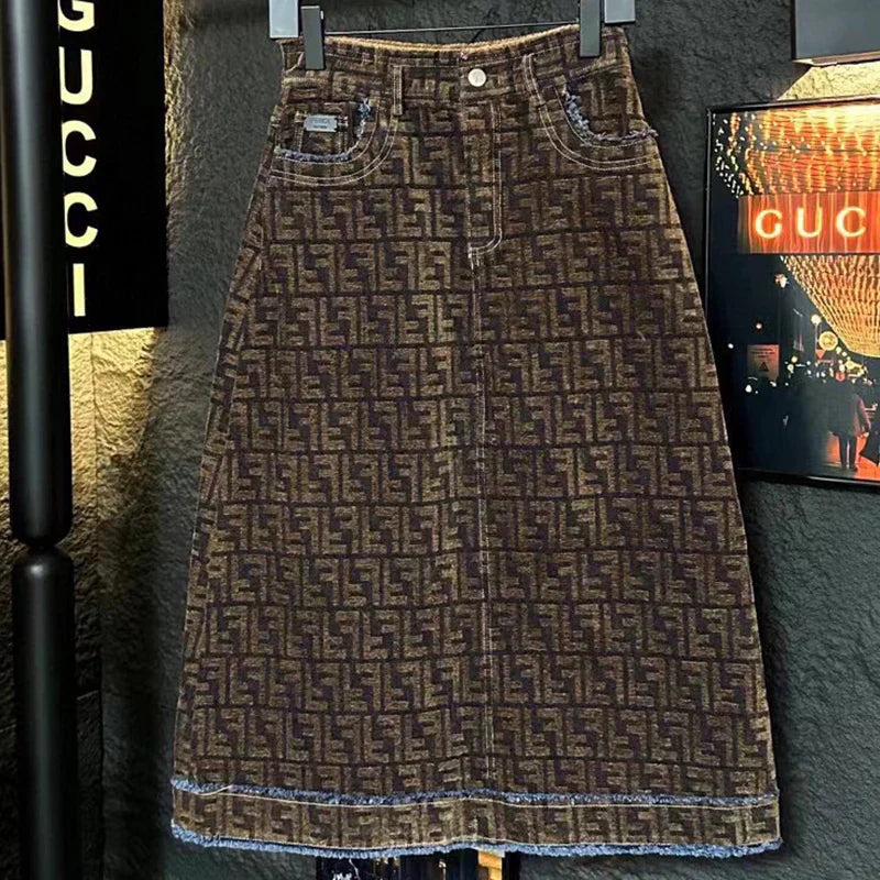 New versatile suede half length skirt 1024092923