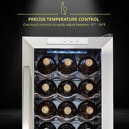 🔥Hot Sale Now🔥 18 Bottle Compressor Wine Refrigerator with Lock
