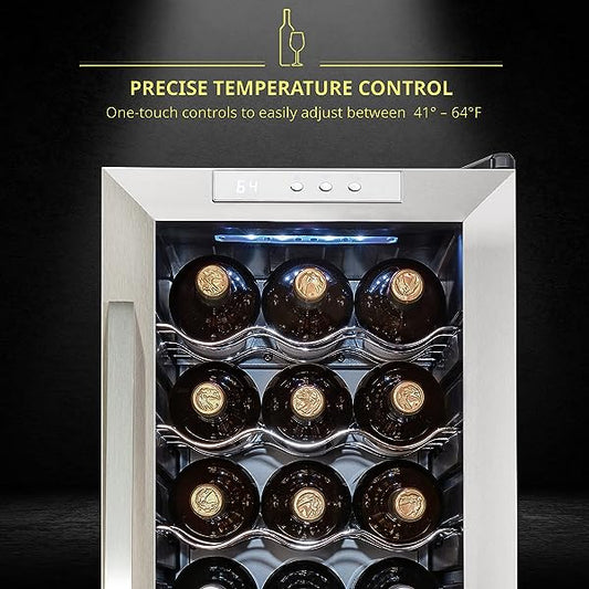 🔥Hot Sale Now🔥 18 Bottle Compressor Wine Refrigerator with Lock
