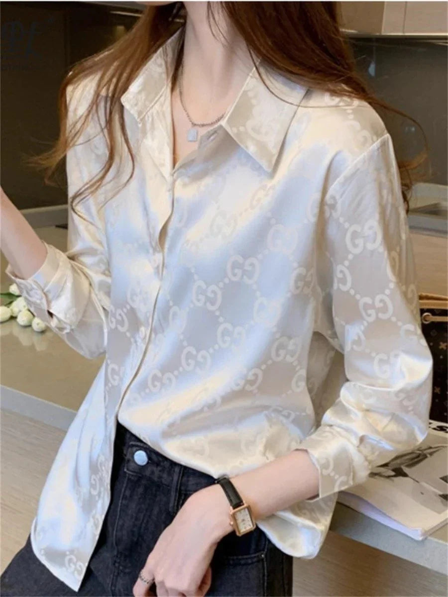 Silk Shirt Fashion All-match Shirt 1024042320
