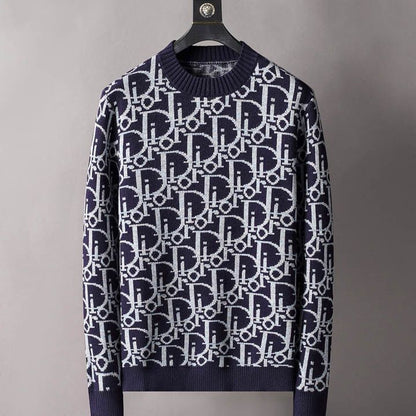 Men's knitted alphabet floral bottoming shirt