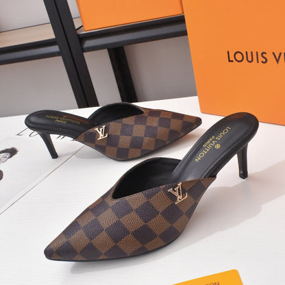 24 New Luxury L Arrow half-high heels sandals XC0424052805