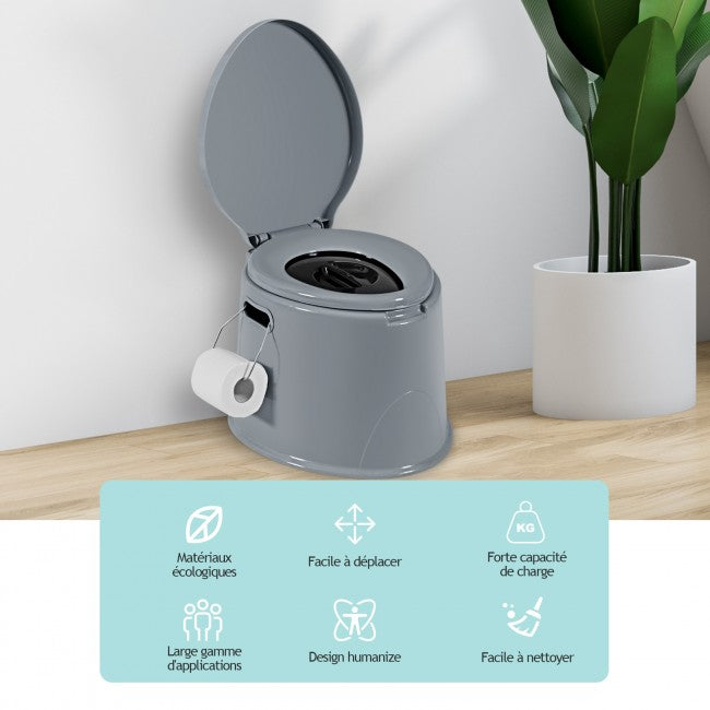 Portable Travel Toilet with Paper Holder for Camping Indoor Outdoor