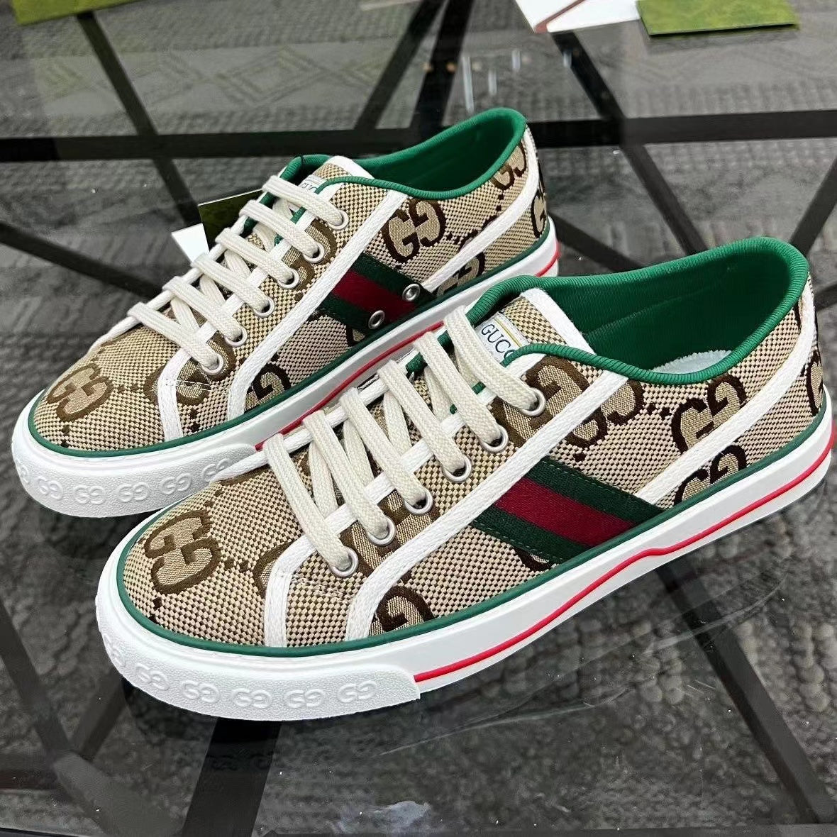 Women 2G Low-top Brown Luxury Shoes Sneakers