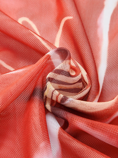 Corset-Style One-Piece With Draped Cover-Up