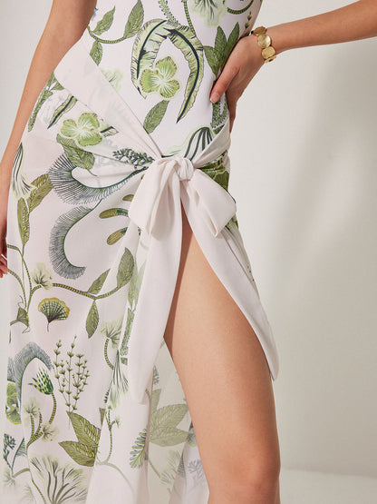 Chiffon Tie-Detail Cover-Up Skirt