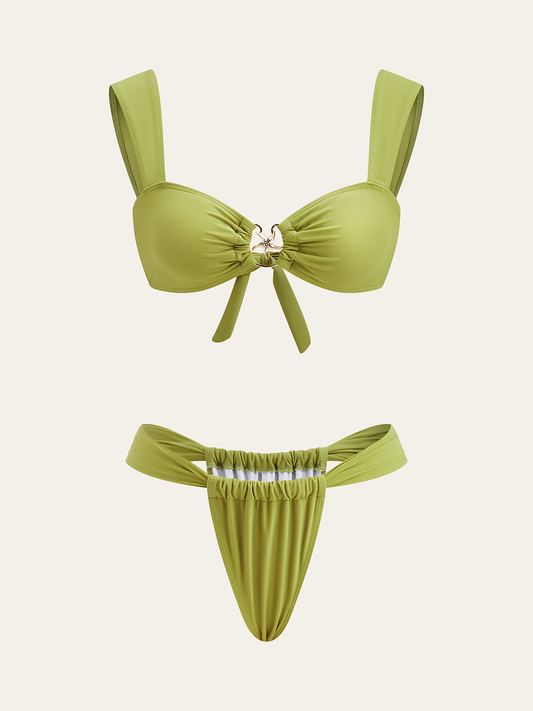 Tie-Back Metal Decor Bikini Set