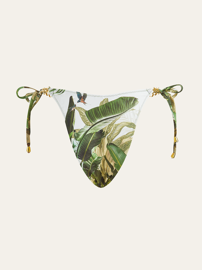 Print Chain Tie-Side Bikini Bottom