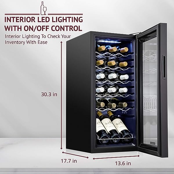 🔥Hot Sale Now🔥 18 Bottle Compressor Wine Refrigerator with Lock