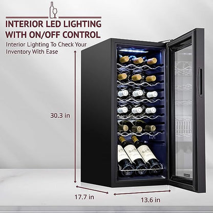 🔥Hot Sale Now🔥 18 Bottle Compressor Wine Refrigerator with Lock