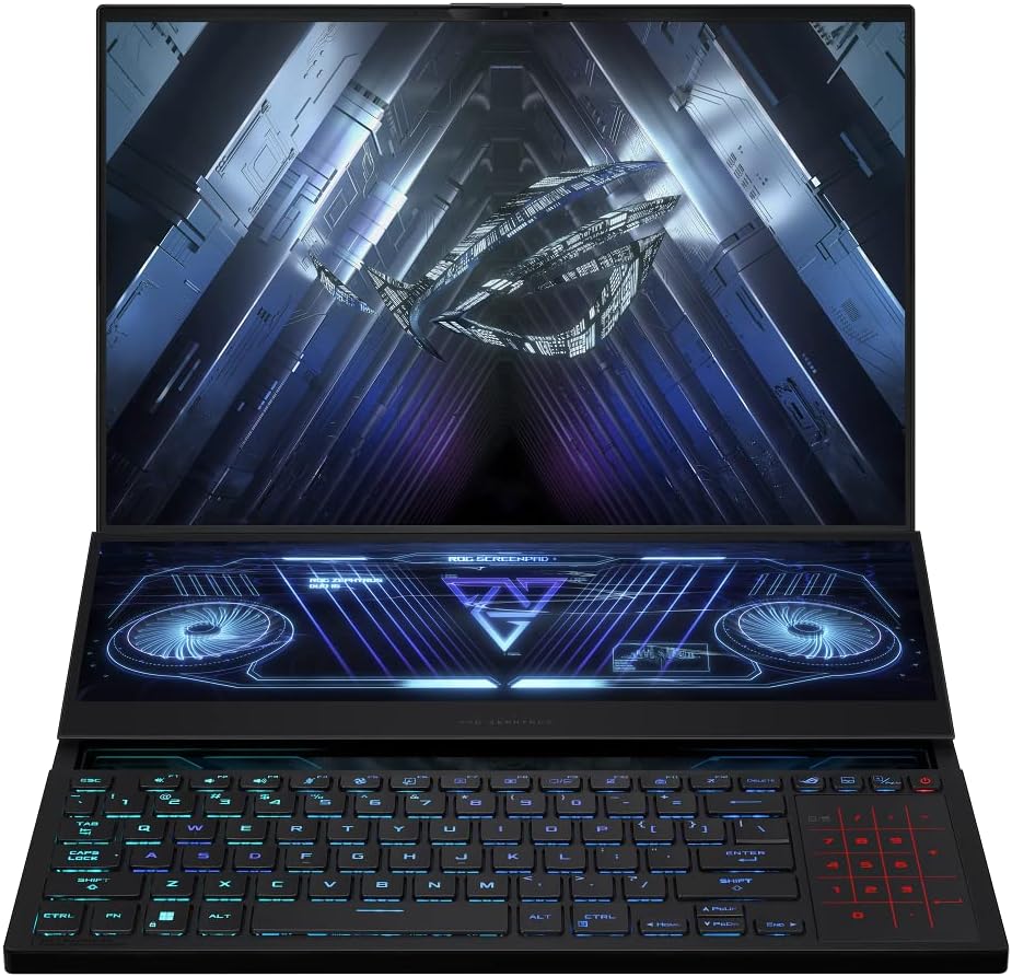 ASUS ROG Zephyrus Duo 16 (2022) Gaming Laptop, 16” Mini LED 240Hz/3ms, QHD 16:10 Display, 100% DCI-P3, NVIDIA GeForce RTX 4080, AMD Ryzen 9 7945HX, 32GB DDR5, 1TB SSD, Windows 11 Pro, GX650PZ-XS96