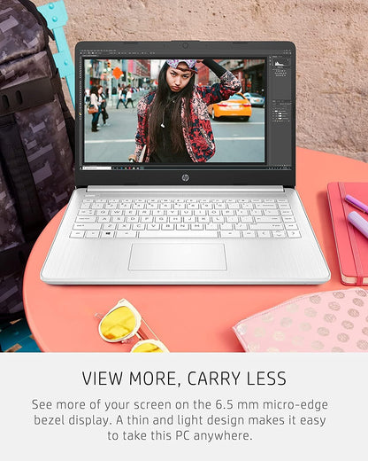 HP 2022 Stream 14" HD BrightView Laptop, Intel Celeron N4120, 16GB RAM, 64GB SSD, Intel HD Graphics, 720p Webcam, 1 Year Office 365, Gold, Win 11, 32GB Snowbell USB Card