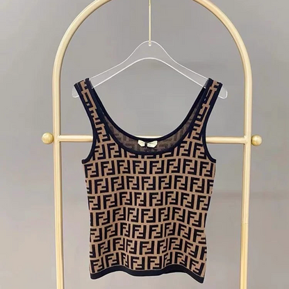 F Vintage Jacquard Knit Tank Top PD0823041407