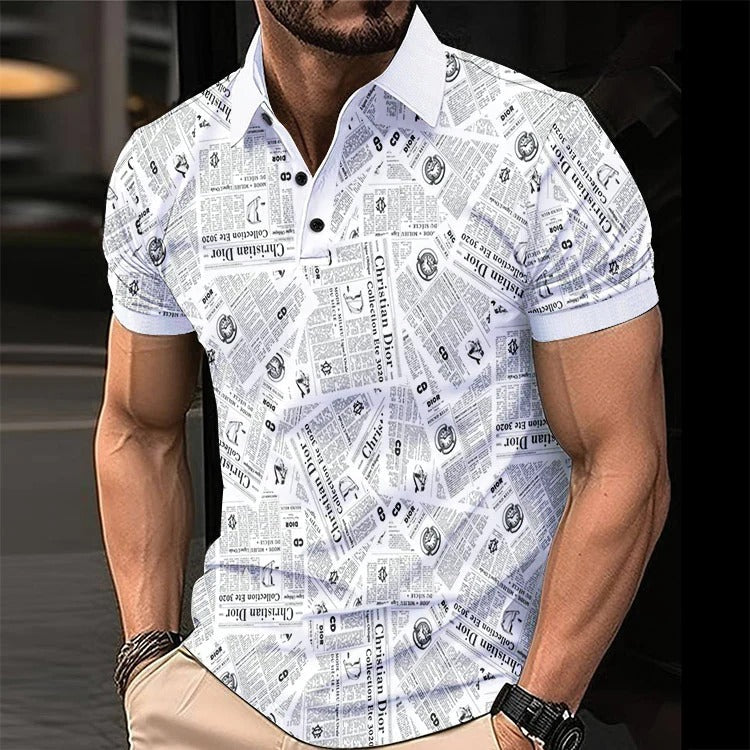 Men's Summer Fashion Printed Polo Shirts 3D1024041727