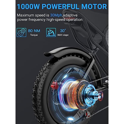 Btrwo™ 🔥 Folding Ebikes for Adults Full Suspension 1000W Motor 48V