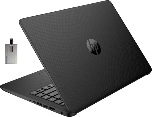 HP 2022 Stream 14" HD BrightView Laptop, Intel Celeron N4120, 16GB RAM, 64GB SSD, Intel HD Graphics, 720p Webcam, 1 Year Office 365, Gold, Win 11, 32GB Snowbell USB Card