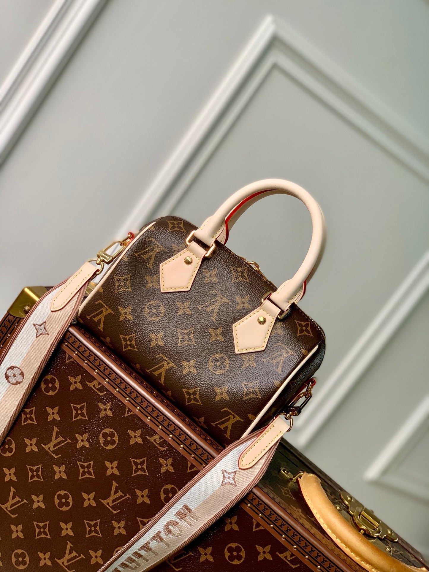 Speedy Bandouliere 20 Monogram Beige Strap 0423112121