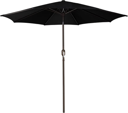9' Outdoor Market Patio Umbrella with Push Button Tilt and Crank, 8 Ribs (Tan)
