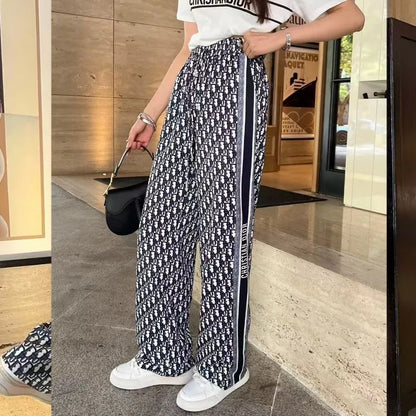 New Straight Loose Printed Casual Wide Leg Pants 1025041115
