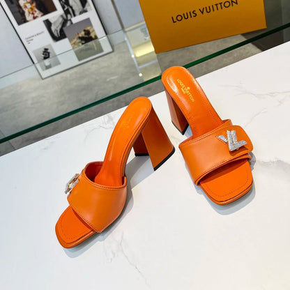 2023 spring and summer new heavy recommended all-match retro European high-heeled sandals slippers XC04062002