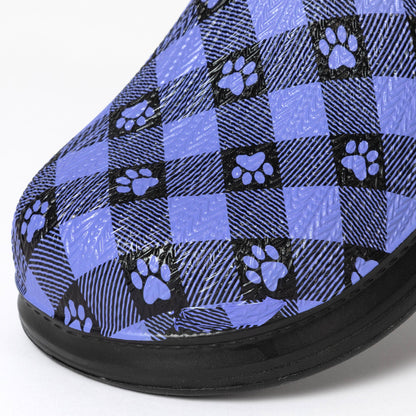Paw Print Faux Fur Lined Slipper Shoes with Comfort Heel