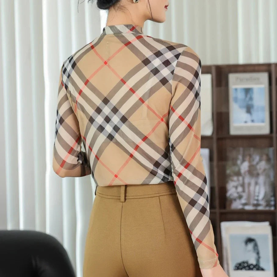 BBR-Classic Plaid Crew Neck Bottom Shirt 1025011520