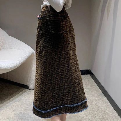 New versatile suede half length skirt 1024092923