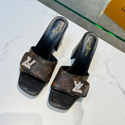 2023 spring and summer new heavy recommended all-match retro European high-heeled sandals slippers XC04062002
