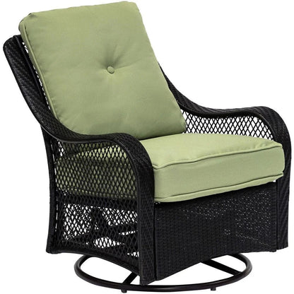 🔥Hot Sale Now🔥 Orleans 5-Piece Steel Patio Fire Pit Conversation Set with Navy Blue Cushions, Swivel Gliders and Square Fire Pit Table