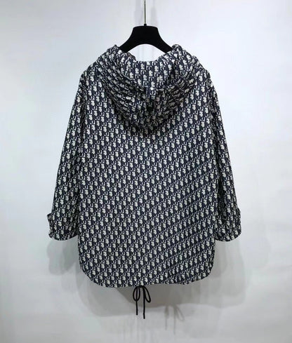 24 new personality print half zipper pullover hooded loose casual hoodie long-sleeved top