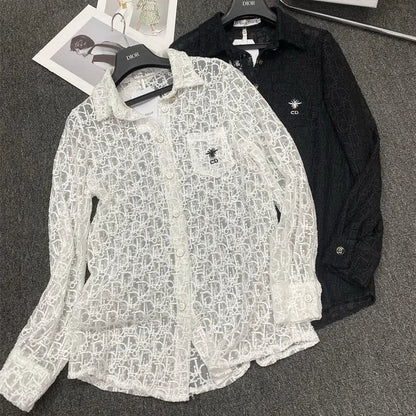 New lace micro-sheer sun protection shirt　1025042811