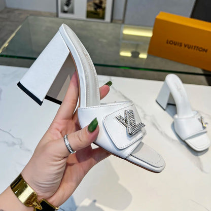 2023 spring and summer new heavy recommended all-match retro European high-heeled sandals slippers XC04062002