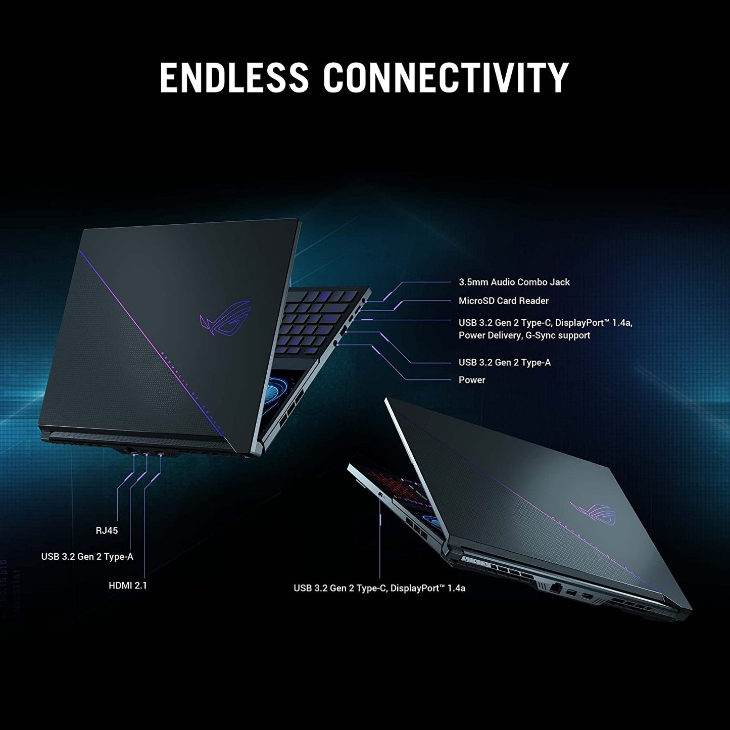 ASUS ROG Zephyrus Duo 16 (2022) Gaming Laptop, 16” Mini LED 240Hz/3ms, QHD 16:10 Display, 100% DCI-P3, NVIDIA GeForce RTX 4080, AMD Ryzen 9 7945HX, 32GB DDR5, 1TB SSD, Windows 11 Pro, GX650PZ-XS96