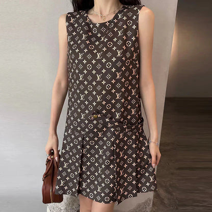 New fashion printed short sleeve dress 1024052715
