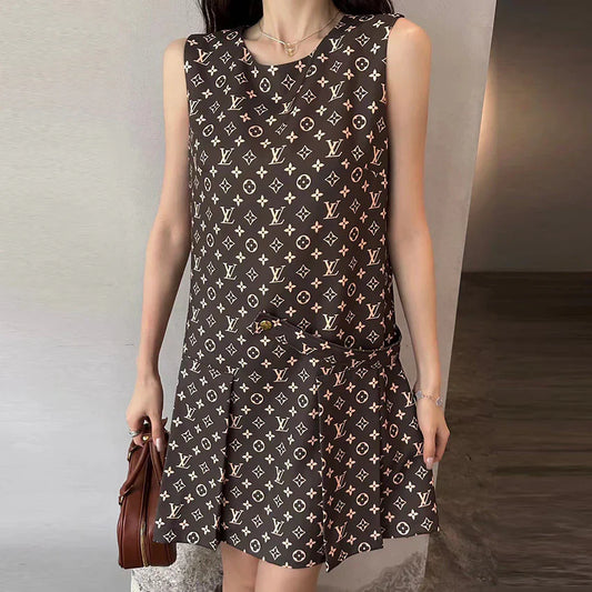 New fashion printed short sleeve dress 1024052715