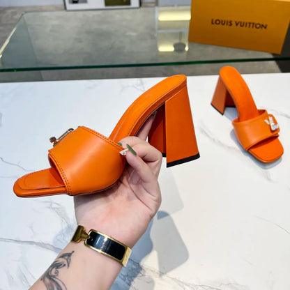 2023 spring and summer new heavy recommended all-match retro European high-heeled sandals slippers XC04062002