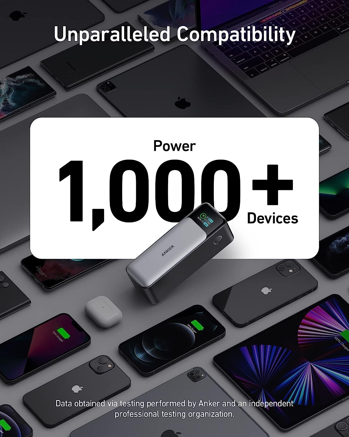 Anker 737 Power Bank (PowerCore 24K), 24,000mAh 3-Port Portable Charger with 140W Output, Smart Digital Display, Compatible with iPhone 14/13 Series, Samsung, MacBook, Dell, AirPods, and More