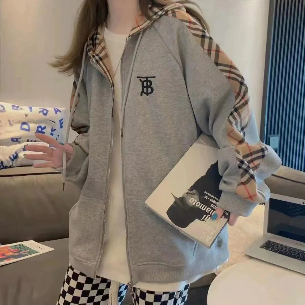 Long Sleeve Hooded Zip Cardigan Jacket 0823122601