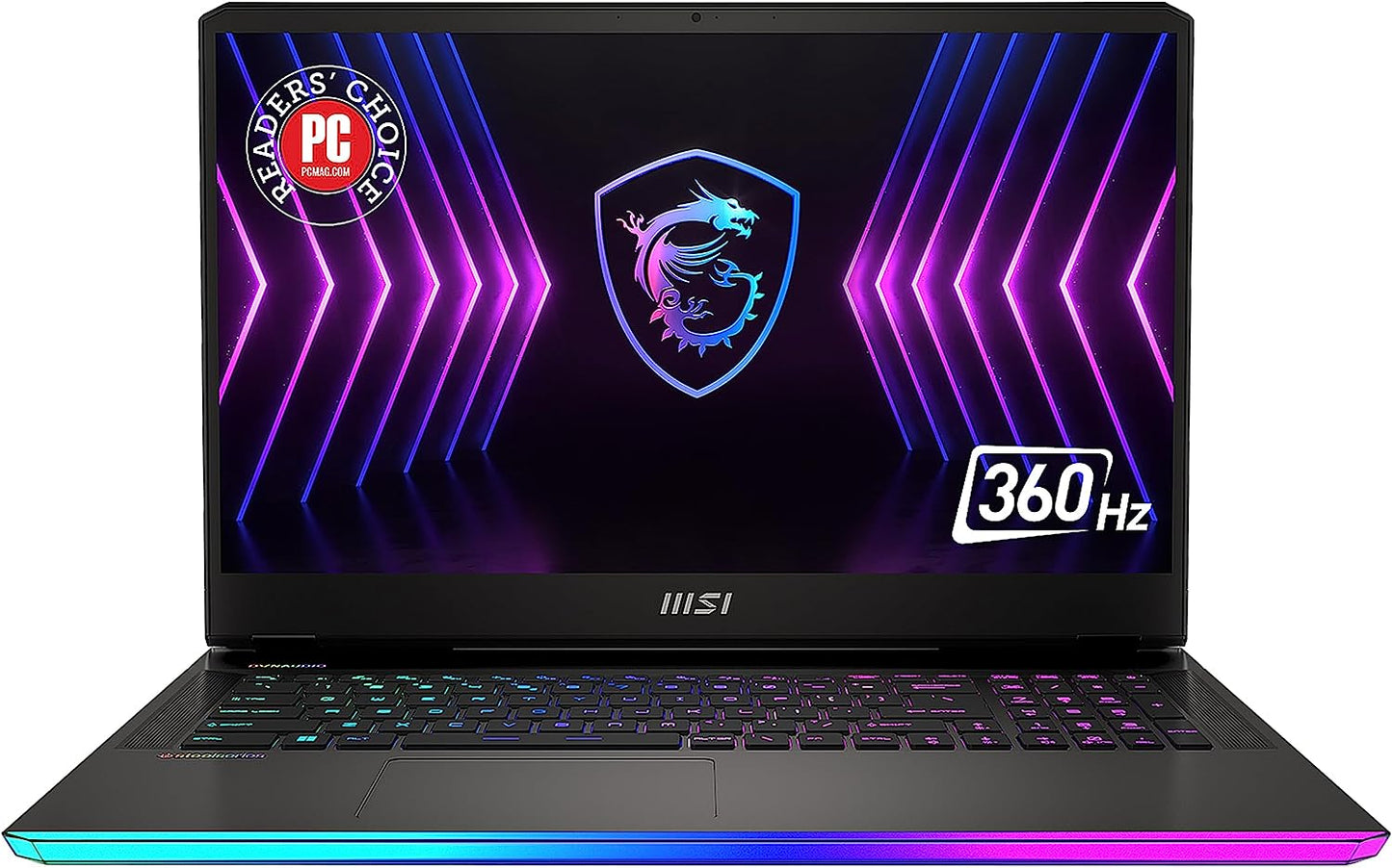MSI GE77HX Raider 17.3" 360Hz (Intel 12th Gen i7-12800HX, NVIDIA GeForce RTX 3080 Ti 16GB 175W, 64GB DDR5 RAM, 4TB PCIe SSD) FHD Thin Bezel Gaming Laptop, Thunderbolt 4, RGB Backlit, Win 11 Home