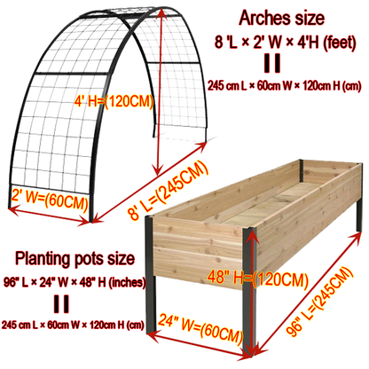 🎍Heavy Duty Standing Garden Planters for Outdoor❤️(2' x 8' )