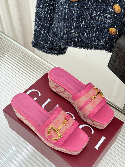 25 ladies metal buckle double material thick-soled slippers XC0425050603